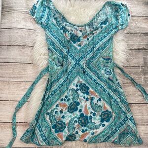 Arnhem Azalea Mini Dress Off Shoulder Flutter Sleeve Boho Flowy
